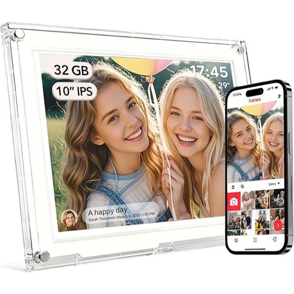 Frameo 10.1-Inch WiFi Digital Photo Frame with Touch Screen
