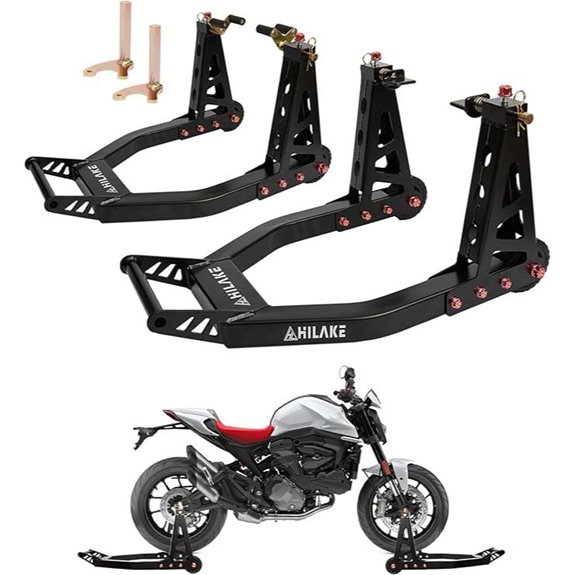 Aluminum Motorcycle Stand Set for Front and Rear