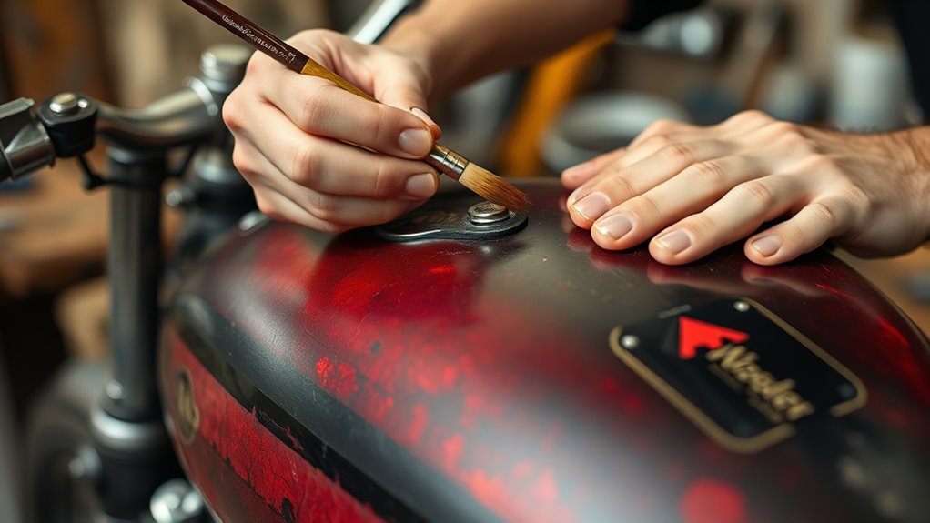 authentic vintage motorcycle finish