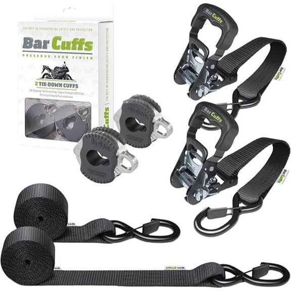 Tie Down Cuffs with Straps for Bikes and ATVs