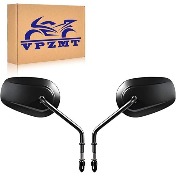 Black 8mm Teardrop Mirrors for Harley Davidson