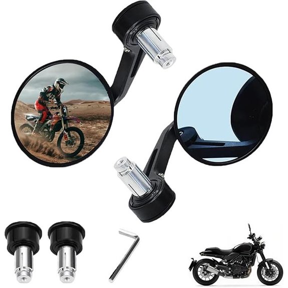 Motorcycle Handlebar Mirror 22MM CNC Aluminum Black