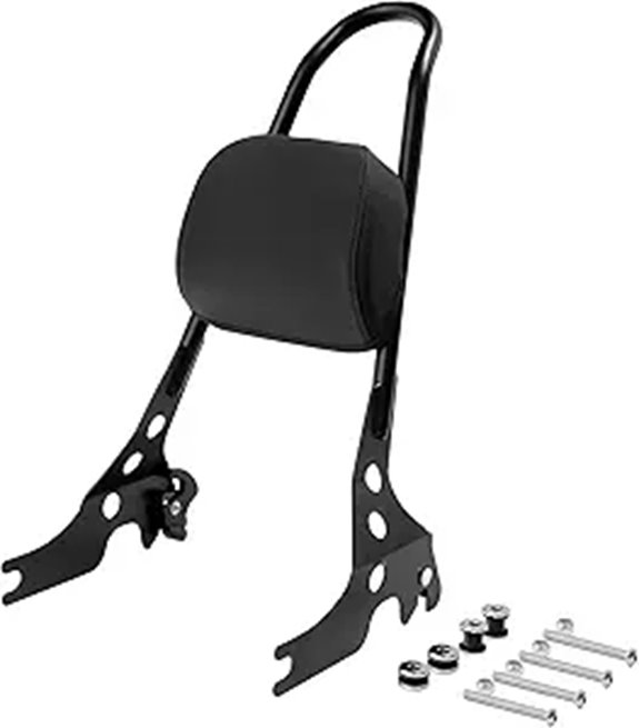 TCT-MOTORPARTS Black Detachable Harley Sissy Bar Backrest