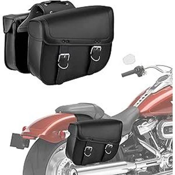 Nomad Leather Motorcycle Saddlebags (Black)