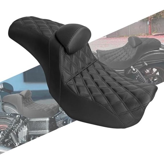 Harley Dyna Seat Cushion with Backrest (Black Stitching)