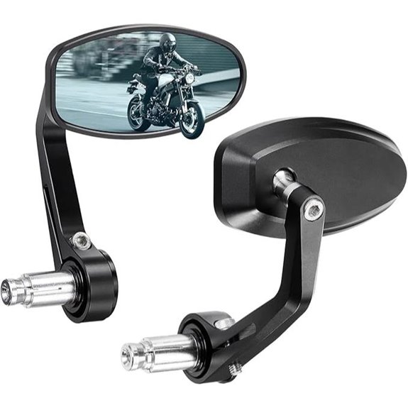 KEMIMOTO Motorcycle Handlebar End Mirror (Blue Lens)