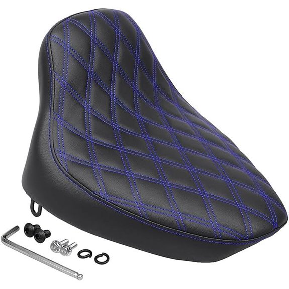 Harley Softail Driver Solo Seat Blue Stitching