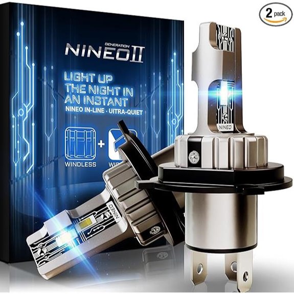 NINEO H4 Bulbs 9003 300% Brighter Pack of 2
