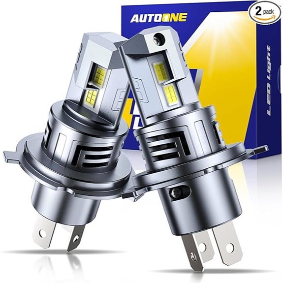 AUTOONE H4 LED Bulbs 9x Bright 6000K White Pack of 2