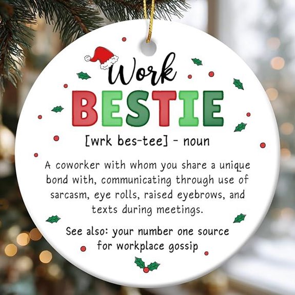 Double-Sided Ceramic Coworker Christmas Ornament