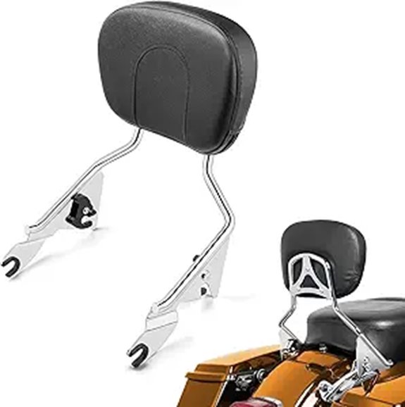 PBYMT Detachable Harley Passenger Backrest (Chrome)