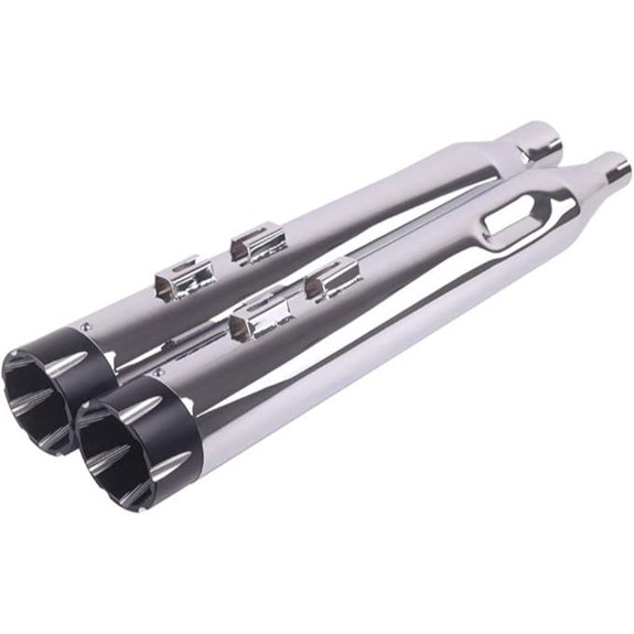 SHARKROAD 4” Chrome Slip-On Mufflers for Harley
