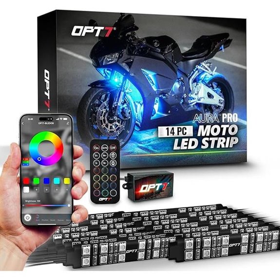 OPT7 Aura Pro RGB Motorcycle LED Underglow Kit