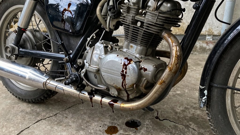 common classic motorcycle oil leaks