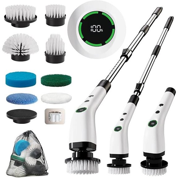 Cordless Waterproof Spin Scrubber with 8 Brush Heads