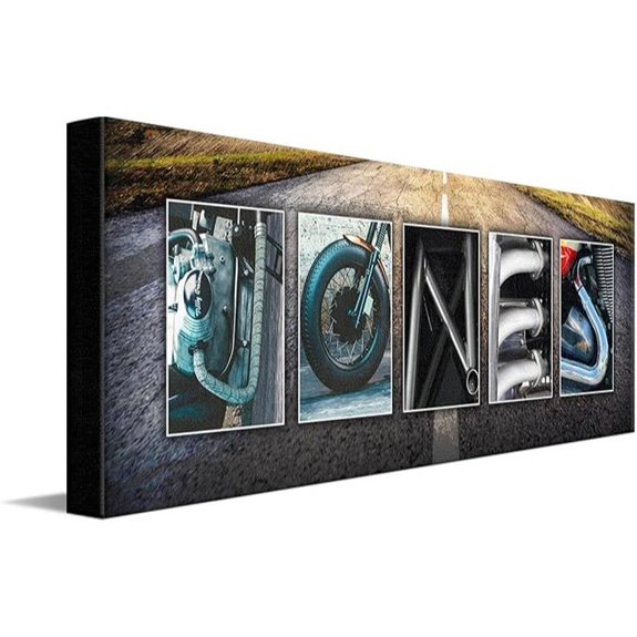 Personal-Prints Motorcycle Custom Name Canvas Art