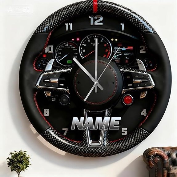 Personalized Car Dashboard Wall Clock with Custom Name