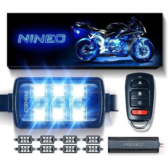 NINEO 8PCS RGB Motorcycle LED Light Kit