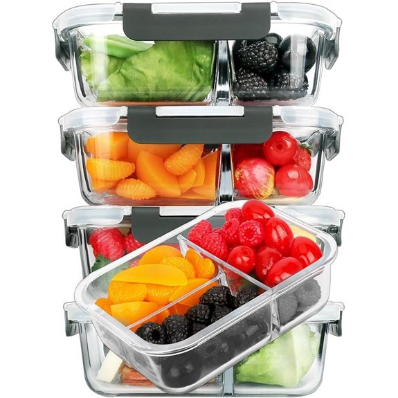 MCIRCO 5-Pack Glass Meal Prep Containers with Lids