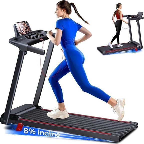 foldable incline shock absorbing treadmill