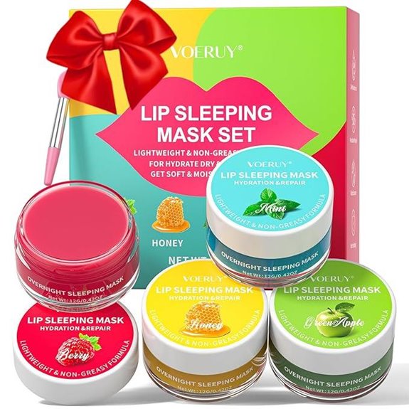 Lip Mask Set 4PCS Lip Sleeping Mask Overnight Treatment