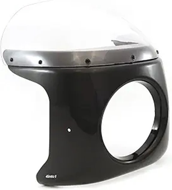 Viper Retro Cafe Racer Motorcycle Fairing - Gloss Black w/ Clear Windshield