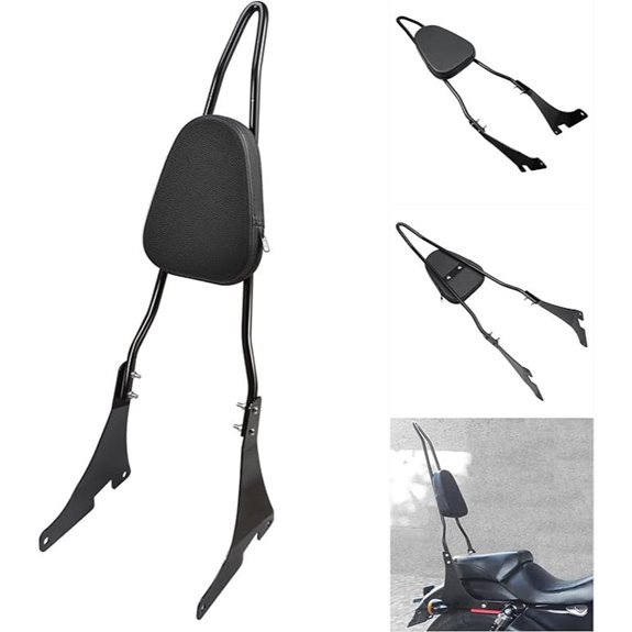 Benlari Gloss Black Sissy Bar Passenger Backrest for Harley