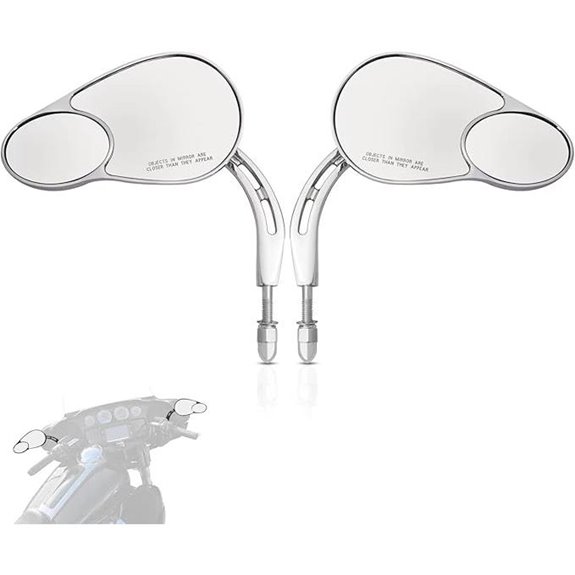 WOWTK Split Vision Rearview Mirrors for Harley Bikes