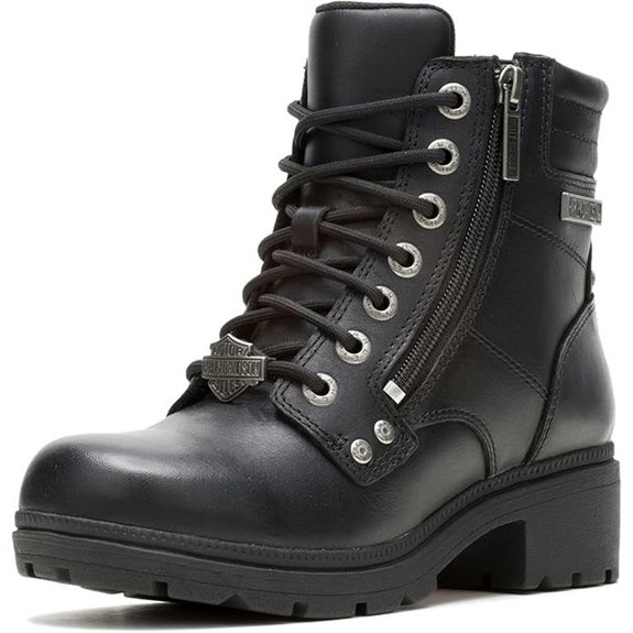 Harley-Davidson Womens Inman Mills Leather Motorcycle Casual Boot