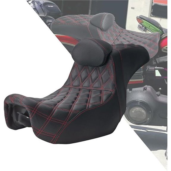 HDBUBALUS Motorcycle Seat with Backrest for Harley Dyna