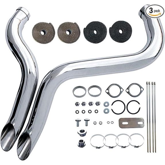 LAF Exhaust Pipes with Flange Kits for Harley