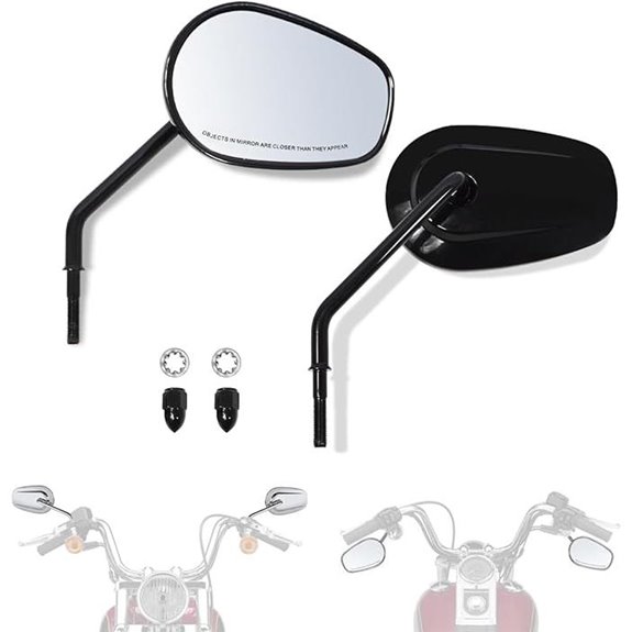 FOVPLUE Harley Handlebar Mirror Set (Left & Right)
