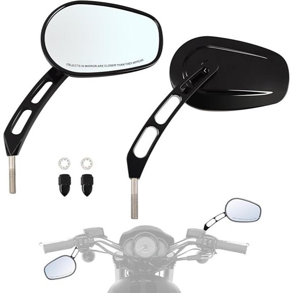 WOWTK Motorcycle Handlebar Mirrors for Harley Bikes