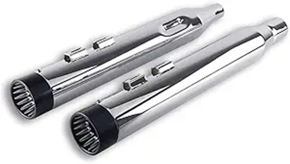 SHARKROAD Chrome 4” Slip-On Mufflers for Harley