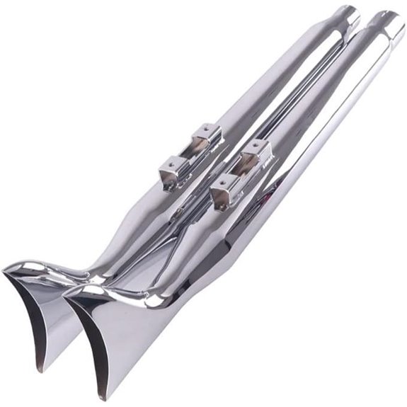 SHARKROAD Chrome Fishtail Mufflers for Harley Touring