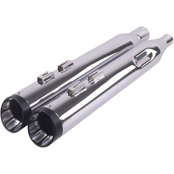 SHARKROAD 4 Chrome Slip-On Mufflers for Harley Touring