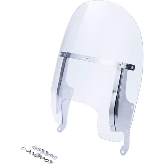 TCMT Clear 19 Harley Windshield with Chrome Bracket