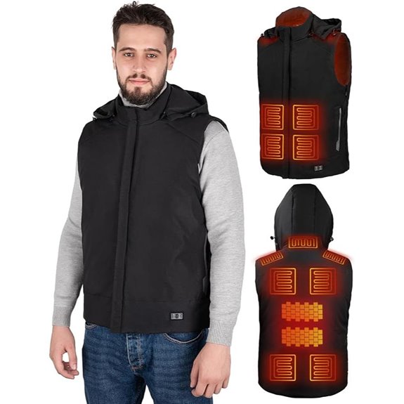 Heated Men’s Vest with 17 Heat Zones and Hood