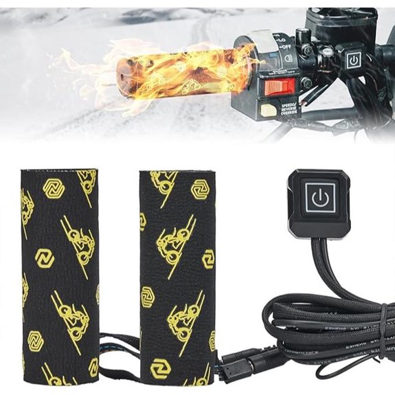KEMIMOTO Heated Motorcycle Grip Pads Waterproof Adjustable
