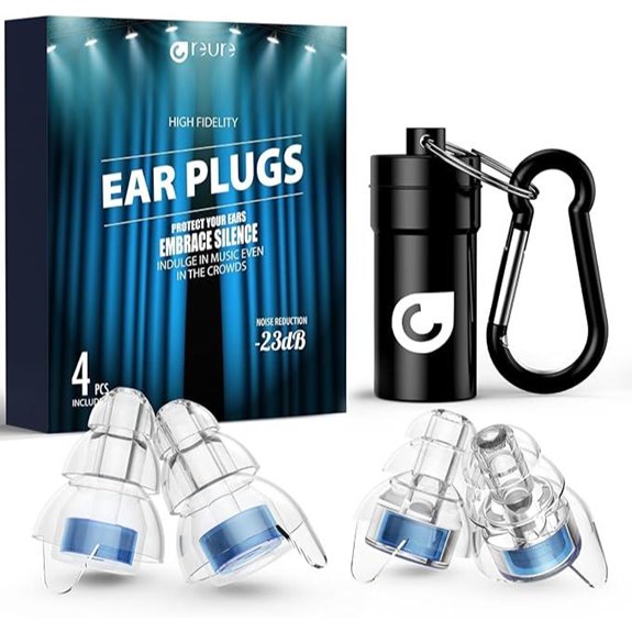 High Fidelity Noise Cancelling Ear Plugs (2 Pairs)