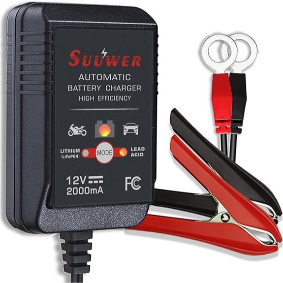 2-Amp Smart Battery Charger for Car Motorcycle Boat