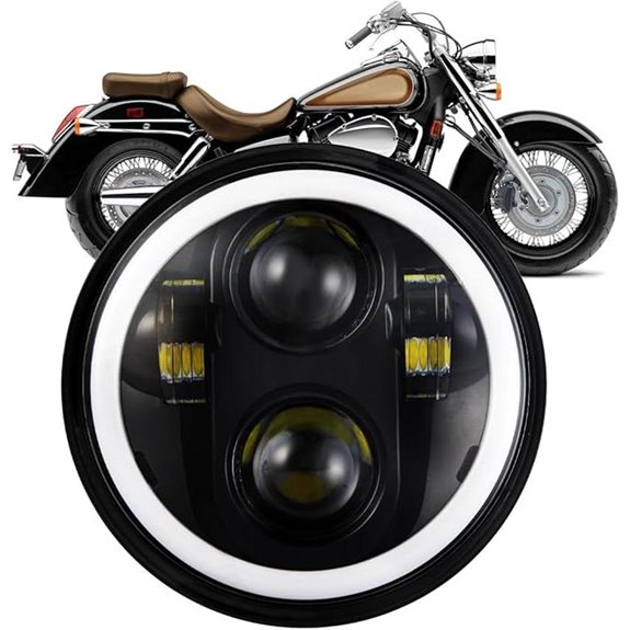 Round Headlight with Halo DRL for Honda Shadow ACE