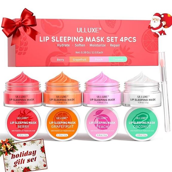 Lip Mask Set 4 Pcs Hydrating Lip Care Gift
