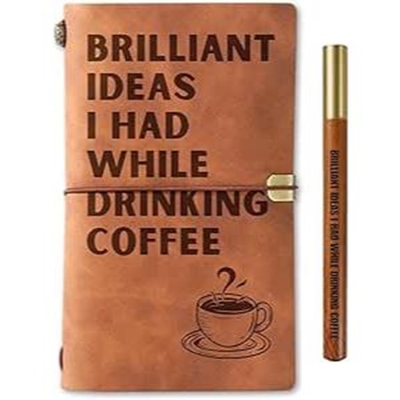 InnoBeta Leather Coffee Journal with Pen Refillable Notebook