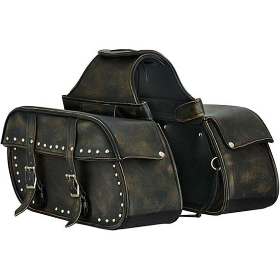 Dream Apparel Leather Motorcycle Saddle Bags