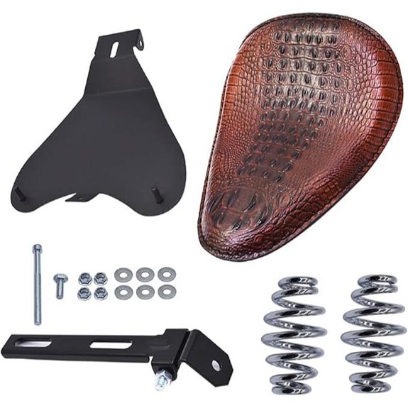 Motorcycle Crocodile Leather Solo Seat with Spring Base