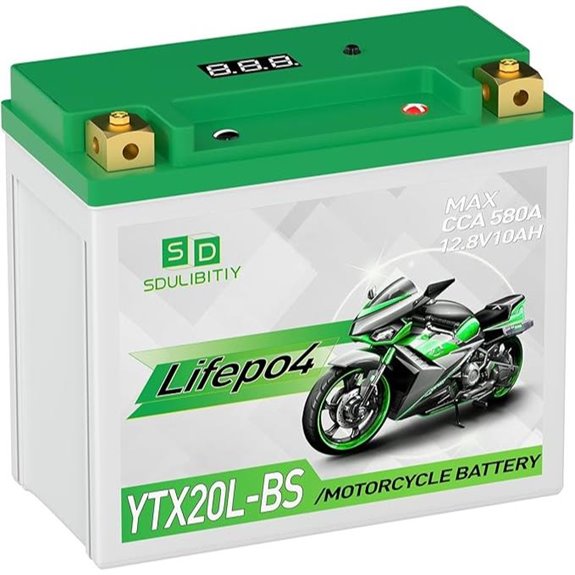 Lithium Motorcycle Battery LiFePO4 12.8V 10Ah 580-750CCA