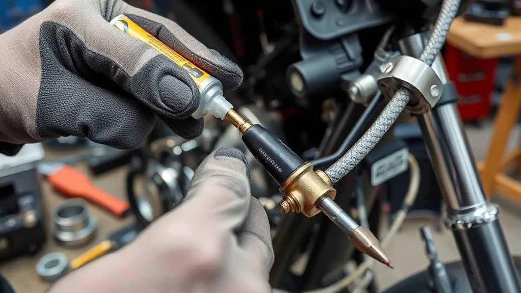 lubricate and replace cables