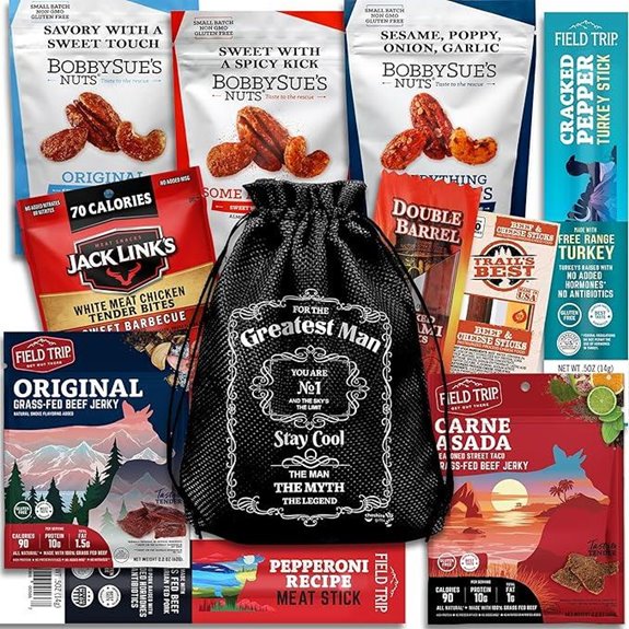 Beef Jerky & Nut Gift Basket for Men