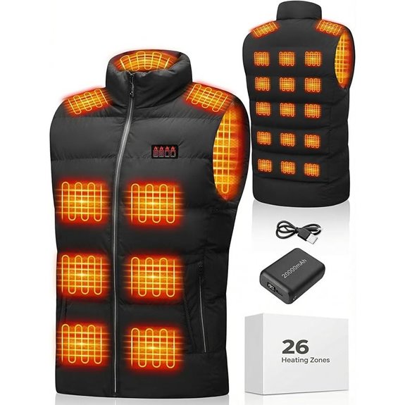 Heated Men's Vest with 20000mAh Power Bank